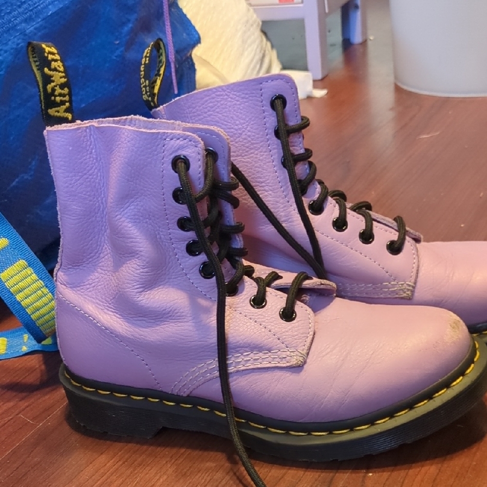 Purple Lace-Up Boots
